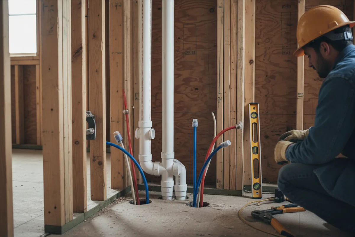 Drain and supply rough-in during Toilet Repair and Installation in Boonville
